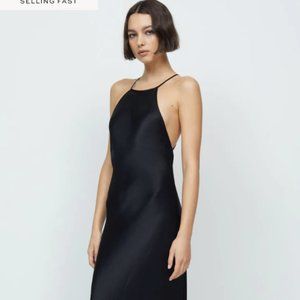 BEC + BRIDGE Indi Halter Maxi Dress Black Backless Evening Gown US 4